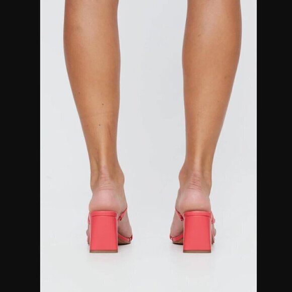 Princess Polly Billini Yazmin 2.0 Watermelon Pink Strappy Heeled Sandals 8 - Picture 4 of 7